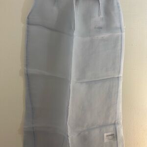 A Zara Light Blue Sheer Midi Pencil Skirt, Size Small